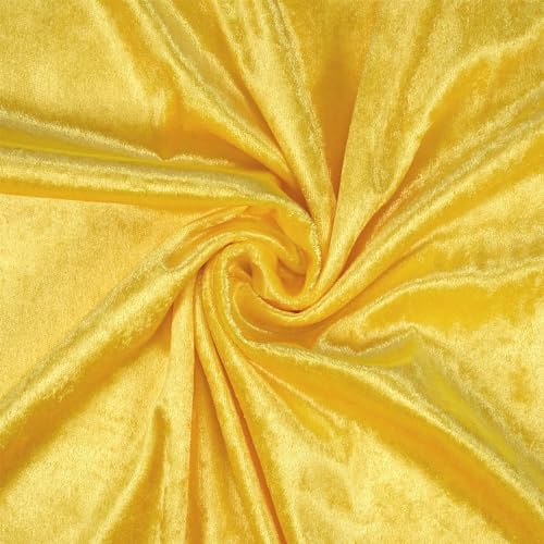 Pannesamt Stoff glänzend, uni gelb (Länge am Stück: ab 50cm / Breite: 150cm) von Fitzibiz