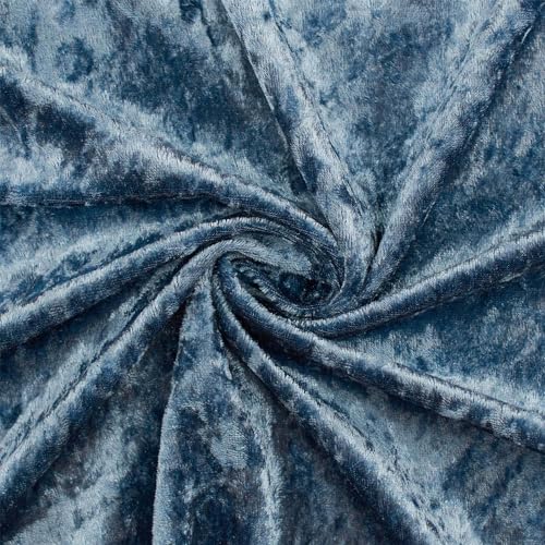 Pannesamt Stoff glänzend, uni jeansblau (Länge am Stück: ab 50cm / Breite: 150cm) von Fitzibiz