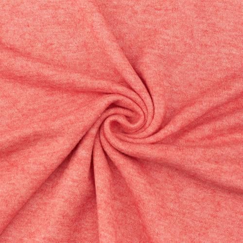 Strickstoff Max, leichte Qualität, melange koralle (Länge am Stück: ab 0,50m / Breite: 150cm) von Fitzibiz