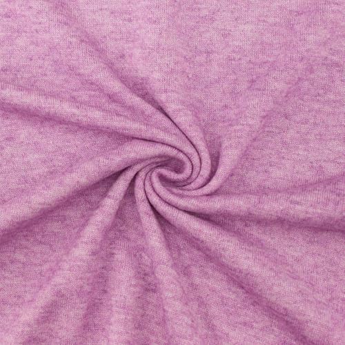 Strickstoff Max, leichte Qualität, melange lila (Länge am Stück: ab 0,50m / Breite: 150cm) von Fitzibiz