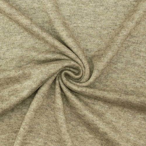Strickstoff Max, leichte Qualität, melange oliv (Länge am Stück: ab 0,50m / Breite: 150cm) von Fitzibiz