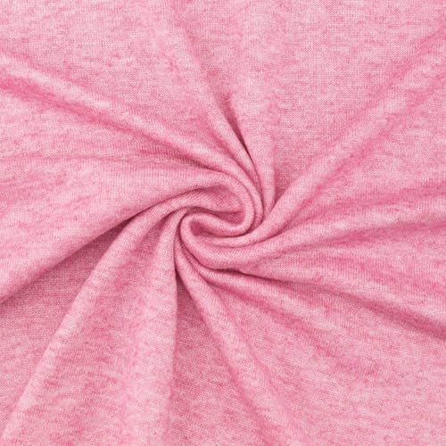 Strickstoff Max, leichte Qualität, melange rosa (Länge am Stück: ab 0,50m / Breite: 150cm) von Fitzibiz