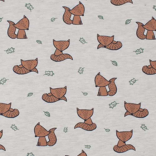 Sweatstoff süße Füchse, Kinderstoff, angeraut, melange, ecru (50cm x 140cm) von Fitzibiz