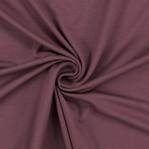 Viskose-Jersey Stoff, elastisch, uni aubergine (Länge am Stück: ab 50cm / Breite: 150cm) von Fitzibiz