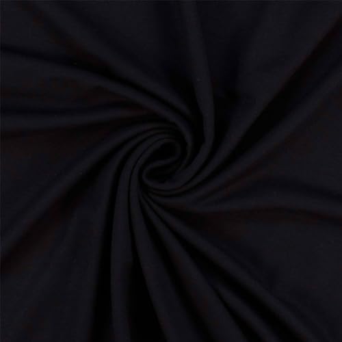 Viskose-Jersey Stoff, elastisch, uni schwarz (Länge am Stück: ab 50cm / Breite: 150cm) von Fitzibiz