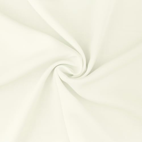Viskose Stoff zum Nähen, leichter Blusenstoff, uni naturweiß (Länge am Stück: ab 50cm / Breite: 135cm) von Fitzibiz