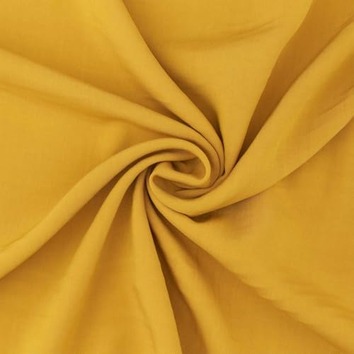 Viskose Stoff zum Nähen, leichter Blusenstoff, uni senf (Länge am Stück: ab 50cm / Breite: 135cm) von Fitzibiz