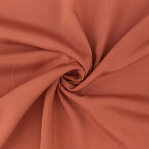Viskose Stoff zum Nähen, leichter Blusenstoff, uni ziegelrot (Länge am Stück: ab 50cm / Breite: 135cm) von Fitzibiz