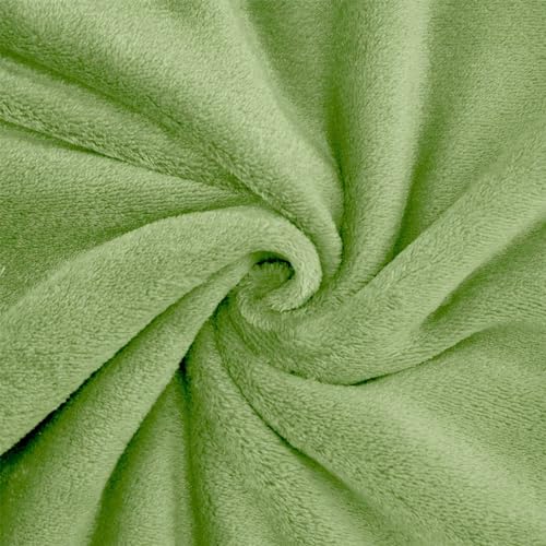 Wellness Fleece Stoff, kuschelig weicher Fleecestoff zum Nähen, apfelgrün (Länge am Stück: ab 50cm / Breite: 150cm) von Fitzibiz