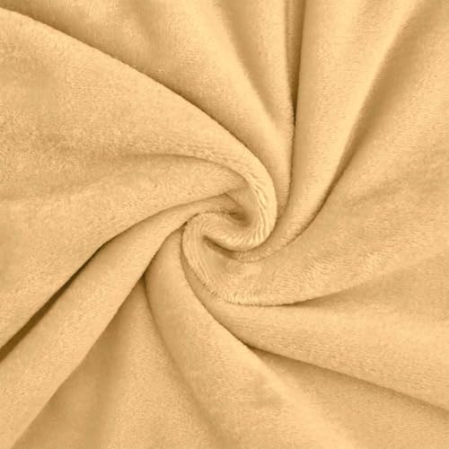 Wellness Fleece Stoff, kuschelig weicher Fleecestoff zum Nähen, beige (Länge am Stück: ab 50cm / Breite: 150cm) von Fitzibiz