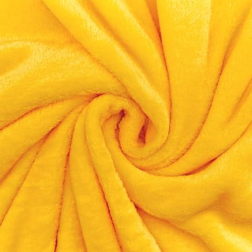 Wellness Fleece Stoff, kuschelig weicher Fleecestoff zum Nähen, gelb (Länge am Stück: ab 50cm / Breite: 150cm) von Fitzibiz