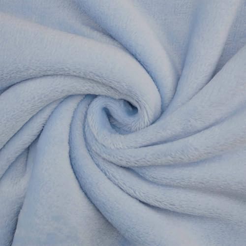 Wellness Fleece Stoff, kuschelig weicher Fleecestoff zum Nähen, hellblau (Länge am Stück: ab 50cm / Breite: 150cm) von Fitzibiz