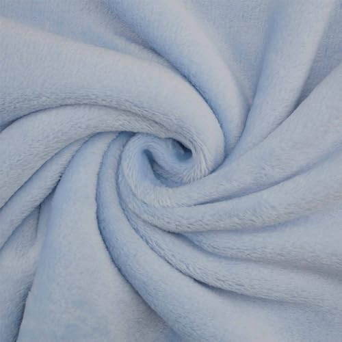 Wellness Fleece Stoff, kuschelig weicher Fleecestoff zum Nähen, hellblau (Länge am Stück: ab 50cm / Breite: 150cm) von Fitzibiz
