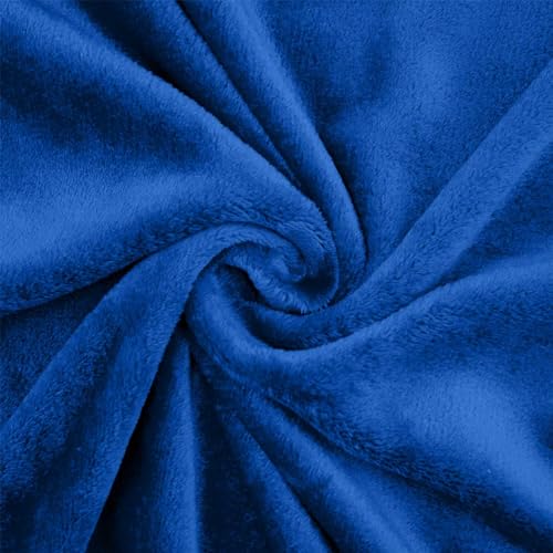 Wellness Fleece Stoff, kuschelig weicher Fleecestoff zum Nähen, royalblau (Länge am Stück: ab 50cm / Breite: 150cm) von Fitzibiz