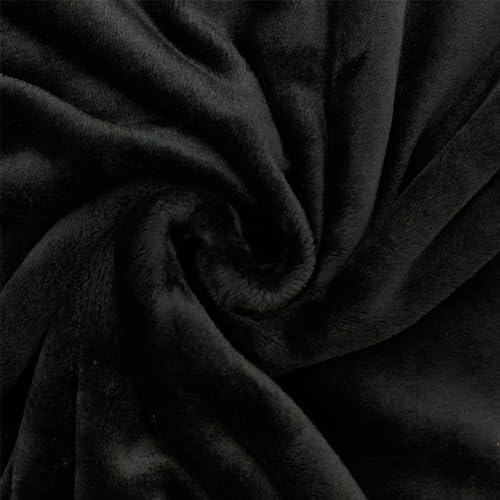 Wellness Fleece Stoff, kuschelig weicher Fleecestoff zum Nähen, schwarz (Länge am Stück: ab 50cm / Breite: 150cm) von Fitzibiz