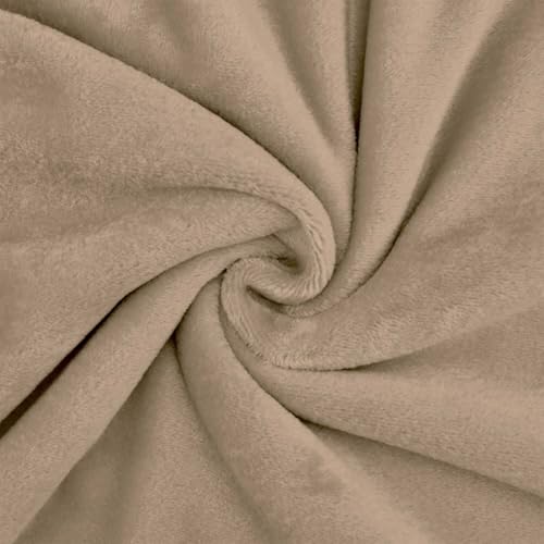 Wellness Fleece Stoff, kuschelig weicher Fleecestoff zum Nähen, taupe (Länge am Stück: ab 50cm / Breite: 150cm) von Fitzibiz