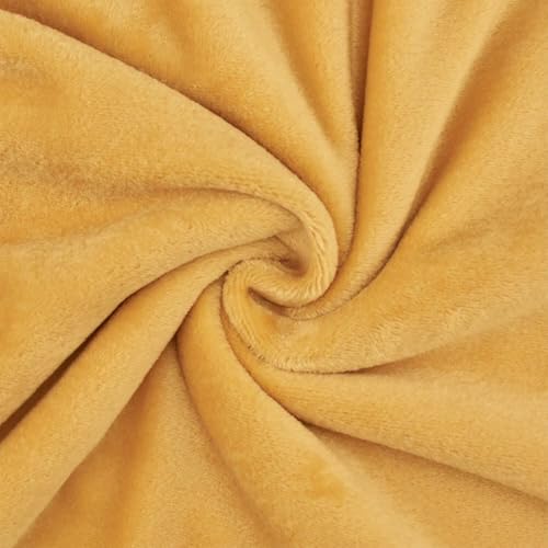 Wellness Fleece Stoff, kuschelig weicher Fleecestoff zum Nähen, senfgelb (Länge am Stück: ab 50cm / Breite: 150cm) von Fitzibiz