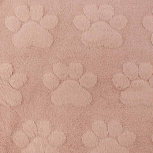 Wellness Fleece Stoff Pfoten, kuschelig weicher Fleecestoff zum Nähen, altrosa (Länge am Stück: ab 50cm / Breite: 160cm) von Fitzibiz