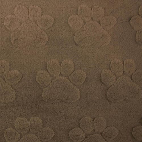Wellness Fleece Stoff Pfoten, kuschelig weicher Fleecestoff zum Nähen, braun (Länge am Stück: ab 50cm / Breite: 160cm) von Fitzibiz