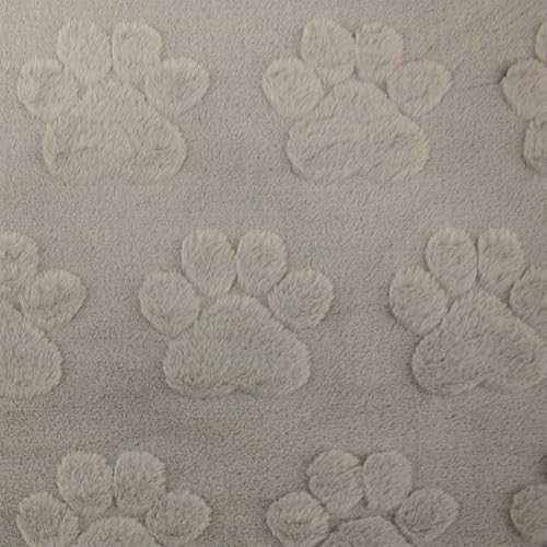 Wellness Fleece Stoff Pfoten, kuschelig weicher Fleecestoff zum Nähen, grau (Länge am Stück: ab 50cm / Breite: 160cm) von Fitzibiz