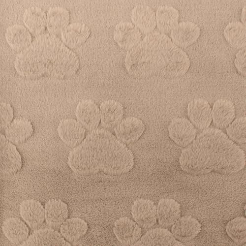 Wellness Fleece Stoff Pfoten, kuschelig weicher Fleecestoff zum Nähen, taupe (Länge am Stück: ab 50cm / Breite: 160cm) von Fitzibiz
