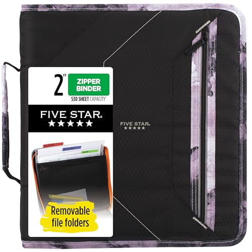 Five Star 29036IT8 Ringbuch mit Reißverschluss, 5,1 cm, 3 Ringordner für die Schule, 530 Blatt, 3 abnehmbare Registerkarten, Schwarz/Grau Five Star 29036IT8 Ringbuch mit Reißverschluss, 5,1 cm, 3 Ringordner für die Schule, 530 Blatt, 3 abnehmbare Registerkarten, Schwarz/Grau von Five Star