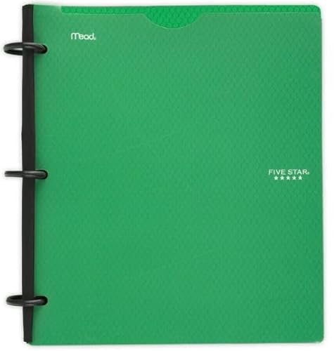 Five Star Flex Hybrid NoteBinder, 2,5 cm Ordner mit Reitern, anpassbarem Einband, Notebook und 3-Ringbuch All-in-One, grün (29326AQ8) von Five Star