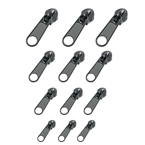 FiveMileBro 12 Stück zipper reparatursatz, reißverschluss schieber ersatz metall universal instant fix verdicken abnehmbare 4 modellgrößen für koffer stiefel jackenrucksäcke (A) von FiveMileBro