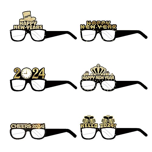 Fivetoo 2024 Neujahrsbrille – Partyhüte und -brillen für 2024, Partyzubehör, Brillen für Geburtstagsparty, Weihnachten, Strandparty, Neujahrstreffen von Fivetoo