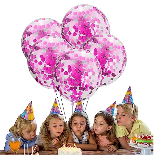 Fivetoo Glitzernde Luftballons – Klare Ballons mit Konfetti im Inneren – 30,5 cm Konfetti-Latex-Luftballons, Party-Ballons für Brautparty, Hochzeit, Geburtstag, Verlobung, Dekoration von Fivetoo