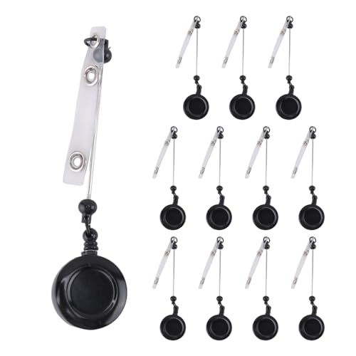 Fivetwofive 12-Teiliges Perlen-DIY-Abzeichenrollen-Set für Perlen-Rohlinge mit Gürtelclip, Schwarz von Fivetwofive
