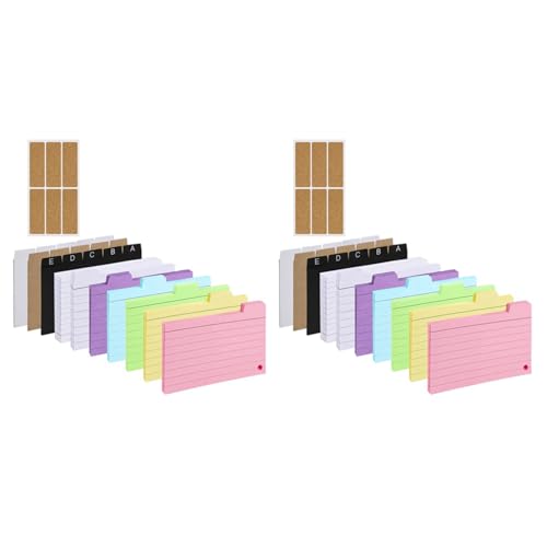 Fivetwofive 2X Karteikartenhalter-Set, Karteibox mit 460 Verschiedenen Karteikarten, Bunt Liniert, 6 Ringen und Aufklebern, Perfekt für die Schule Fivetwofive 2X Karteikartenhalter-Set, Karteibox mit 460 Verschiedenen Karteikarten, Bunt Liniert, 6 Ringen und Aufklebern, Perfekt für die Schule von Fivetwofive