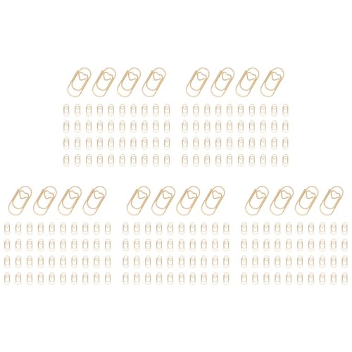 Fivetwofive 750 Stück Gold Nette Büroklammern Papier Clip Mini Clips Förmige Büroklammern Papier Clip Lesezeichen Clips für Büro Lieferanten Schule von Fivetwofive