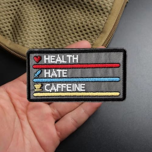"Gesundheit, Hass, Koffein" Modernes Militär Moral Taktisch Flicken Bestickter Aufnäher mit Haken- und Flauschbänder "Gesundheit, Hass, Koffein" Modernes Militär Moral Taktisch Flicken Bestickter Aufnäher mit Haken- und Flauschbänder von Fiwzzdur