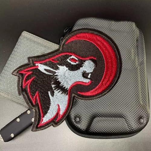 Klett Patch "Der Rote Mond Des Wolfes" Patches Kampf Militär Moral Bestickter Aufnäher Mit Haken- Und Flauschbänder von Fiwzzdur
