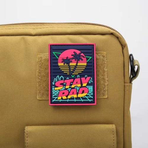 Klett Patch "STAY RAD" Patches Klett Militär PVC Aufnäher DIY Deko Klettpatches Für Rucksack Bundeswehr Jacke von Fiwzzdur