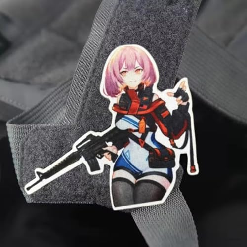 "Taktisches Anime-Mädchen" Patches Klett Militär Aufnäher DIY Deko Klettpatches Für Rucksack Bundeswehr Jacke von Fiwzzdur