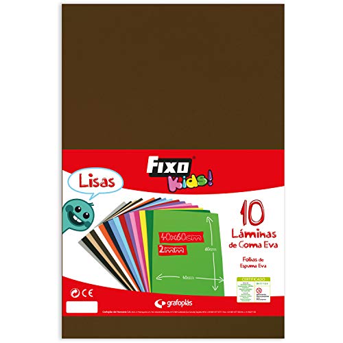 Fixo Kids Gummifolie EVA, einfarbig, Braun, 40 x 60 cm, 10 Stück Fixo Kids Gummifolie EVA, einfarbig, Braun, 40 x 60 cm, 10 Stück von Fixo Kids