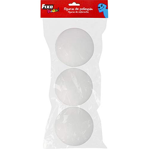 Fixo Kids | Packung mit 3 Kugeln aus Porispan | 10 cm Durchmesser | perfekt zum Lernen durch Basteln, Dekorationen und didaktische Aktivitäten von Fixo Kids