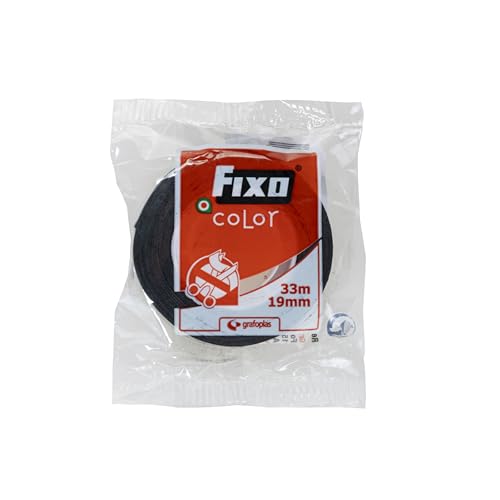Fixo Farbe 75088510 Klebeband, Schwarz, 19 mm x 33 m, ideal für Bastelarbeiten von Fixo