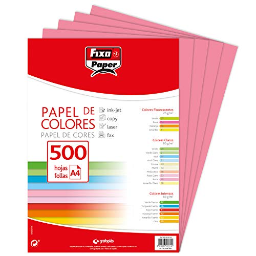 Feste Blätter, 75 g, Papier, Neonrosa, A4 von Fixo