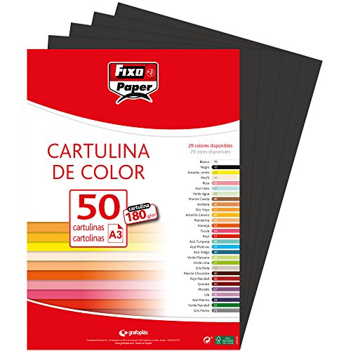 Fixo 11120310 – Pack 50 Bögen, A3, Schwarz von Fixo