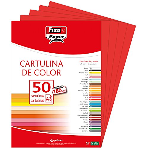 Fixo 11120351 – Pack 50 Bögen, A3, Rot Fixo 11120351 – Pack 50 Bögen, A3, Rot von Fixo