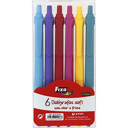 Fixo 6er Pack Soft Kugelschreiber mit Geruch. Verschiedene Farben (Grafoplas 32999) von Fixo