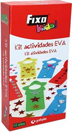 Fixo Aktivitäten-Set aus EVA-Gummi, 25 Figuren, glänzende Aufkleber, Modell Hängende Türen, 31 x 16 cm von Fixo
