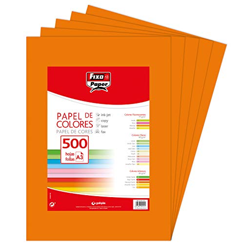 FIXO Paper 65009152 Packung mit 500 Blatt à 80 g, Papier, orange, A3 FIXO Paper 65009152 Packung mit 500 Blatt à 80 g, Papier, orange, A3 von Fixo