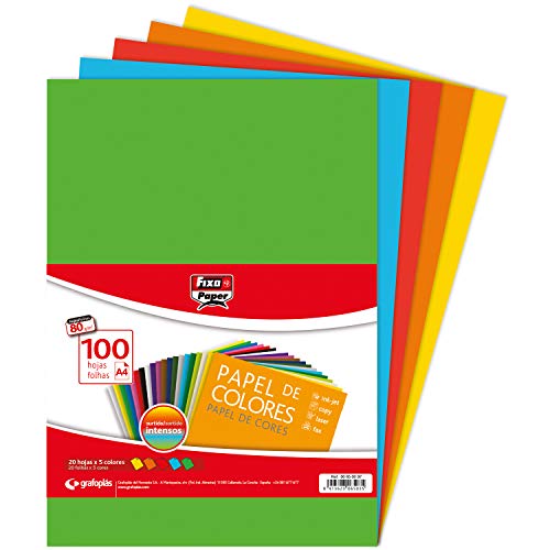 FIXO Paper 650097. Packung mit 100 Blatt Papier, A4, 80 g, Farben gemischt, 500 stück FIXO Paper 650097. Packung mit 100 Blatt Papier, A4, 80 g, Farben gemischt, 500 stück von Fixo