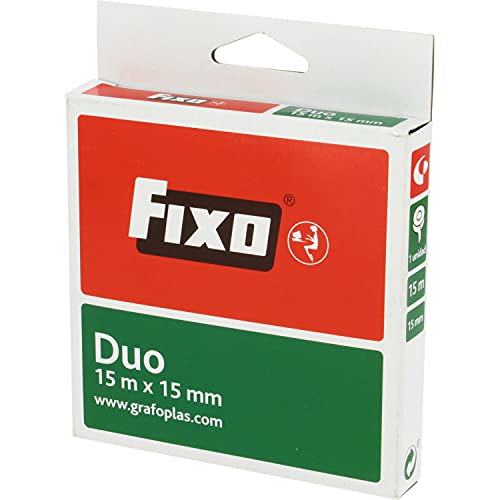 Fixo Duo 75600200 Doppelseitiges Klebeband, 15 mm x 15 m, säurefrei, ideal für Bastelarbeiten mit EVA-Gummi und Scrapbooking, transparent von Fixo