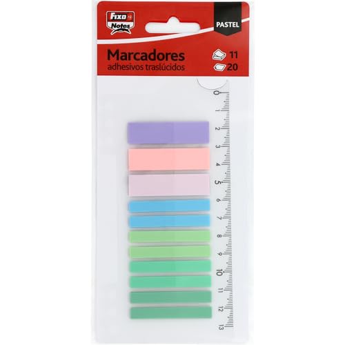 Fixo Notes | 220 Haftmarker in Pastellfarben mit Lineal von 13 cm | PET transparent | 2 Größen: 12 x 45 mm und 6 x 45 mm | beschreibbar mit Bleistift und Bleistift | wasserfest | perfektes Fixo Notes | 220 Haftmarker in Pastellfarben mit Lineal von 13 cm | PET transparent | 2 Größen: 12 x 45 mm und 6 x 45 mm | beschreibbar mit Bleistift und Bleistift | wasserfest | perfektes von Fixo