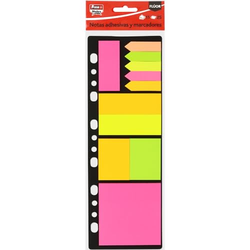 Fixo Notes | Notiz- und Lesezeichen-Set, verschiedene Farben und Größen, perfekt für Ordner mit 4 Ringen, A4, 25 Blatt pro Block, 11 Blöcke, Schulmaterial, perfekt für die Organisation von Fixo